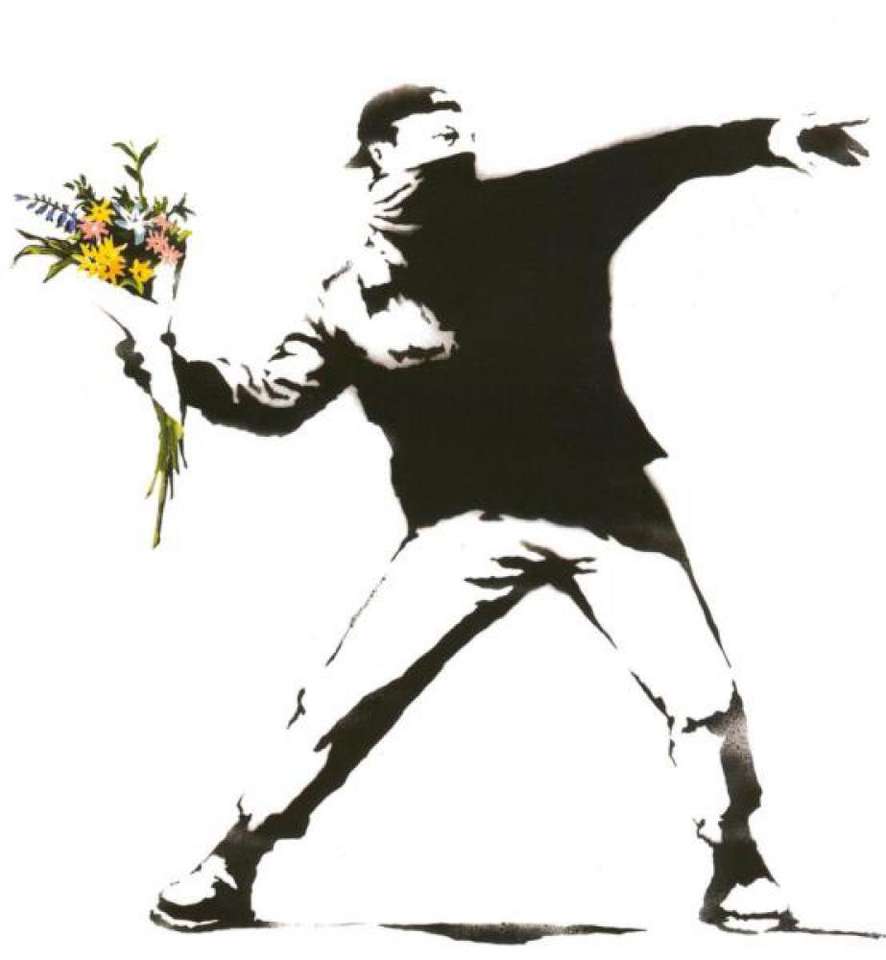 Banksy: miotacz kwiatów puzzle online