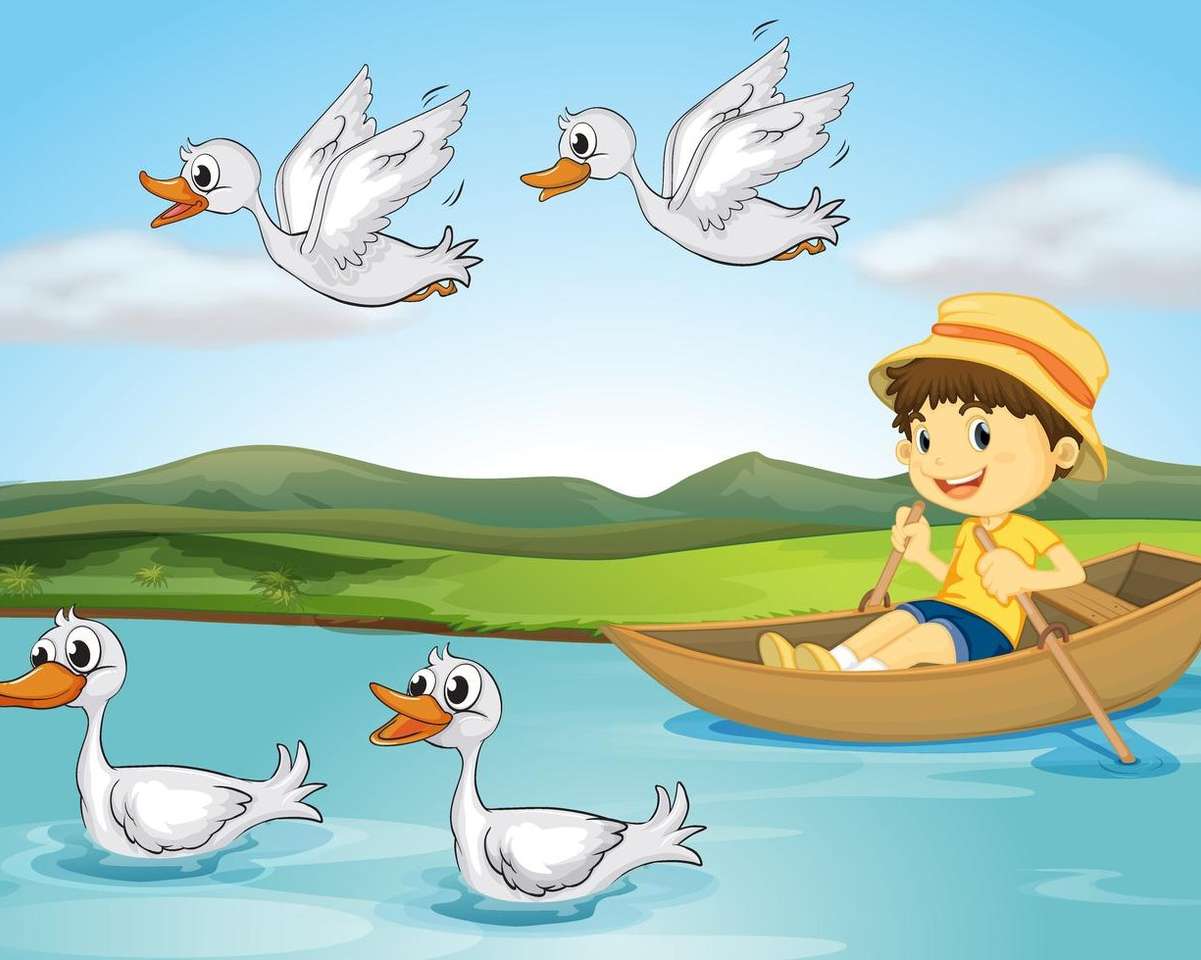 Chłopczyk na łódce puzzle online