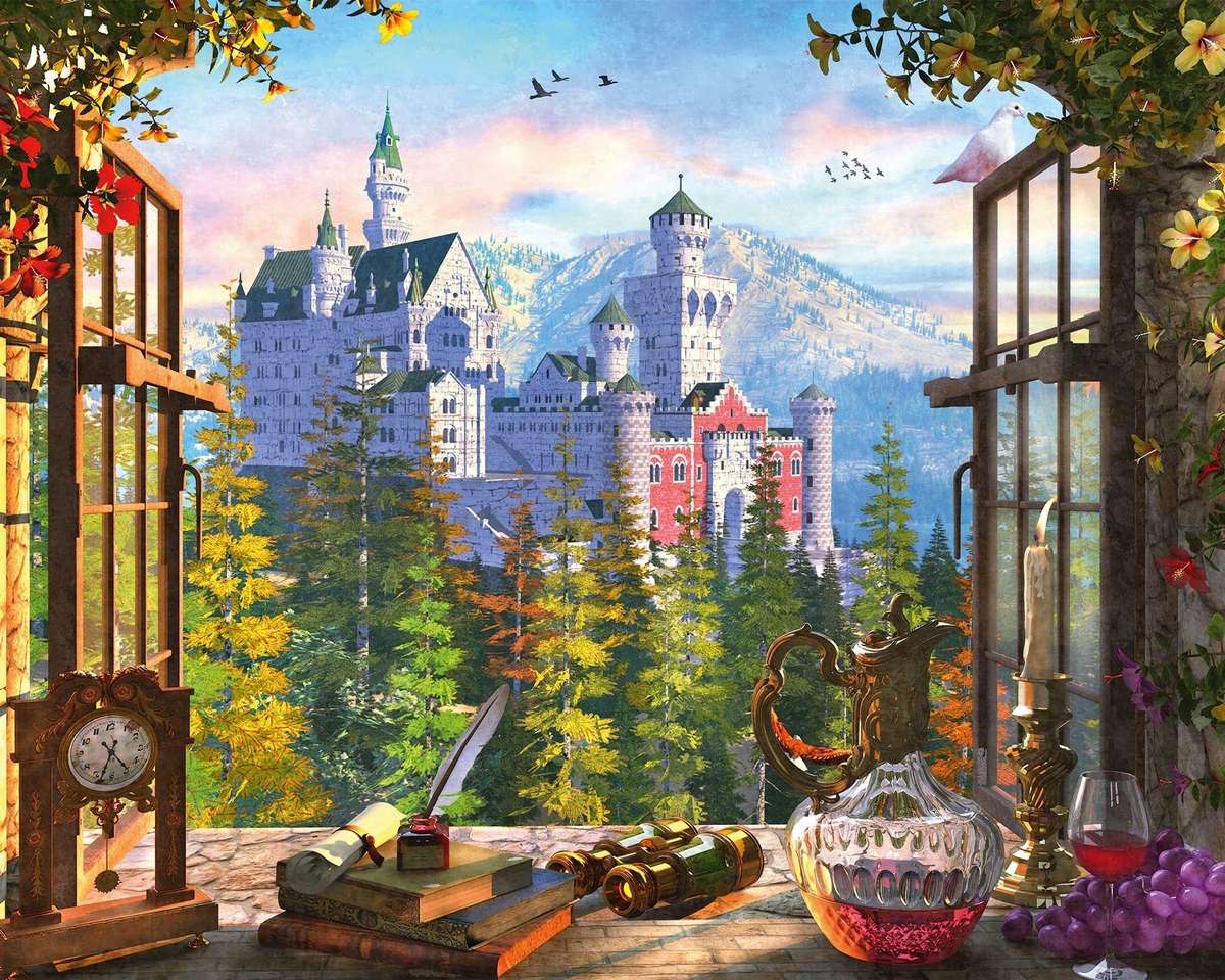 Widok z okna na zamek puzzle online
