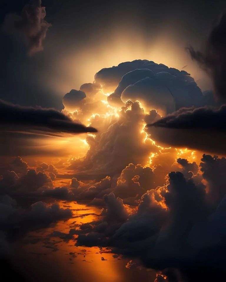 Chmury o zachodzie słońca puzzle online