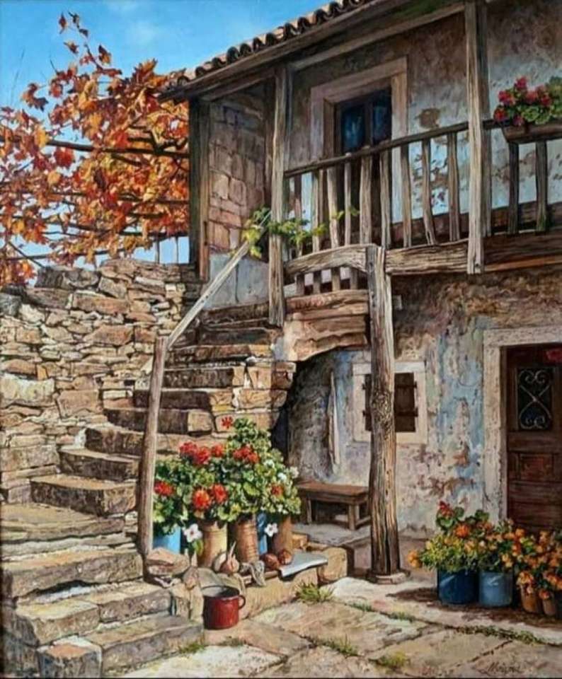 dom we wsi w dawnych czasach puzzle online