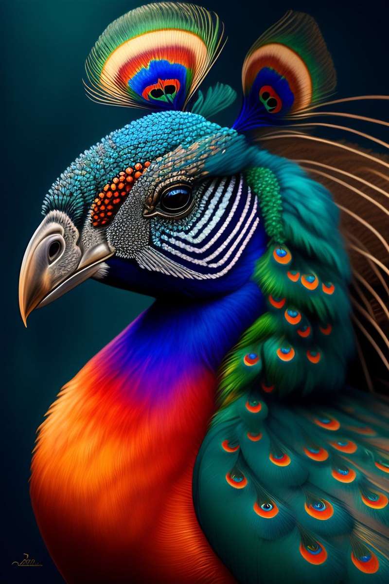 jasny kolorowy ptak puzzle online
