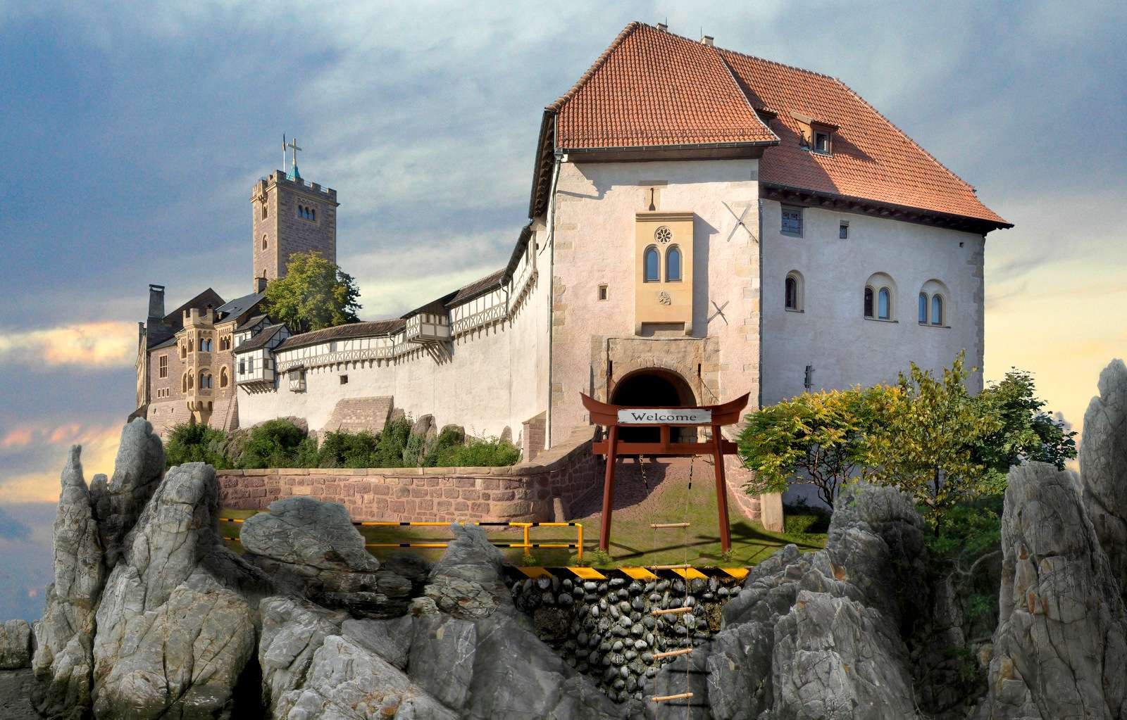 Malowniczy Zamek Wartburg w Eisenach puzzle online