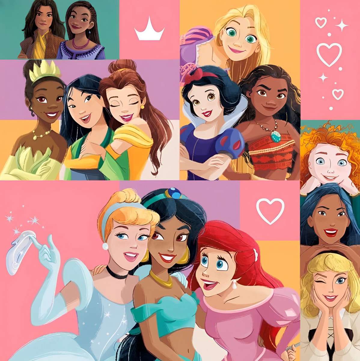 Księżniczki Disneya razem❤️❤️❤️ puzzle online