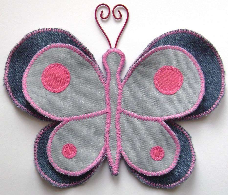 podwójny motylek z tkaniny puzzle online