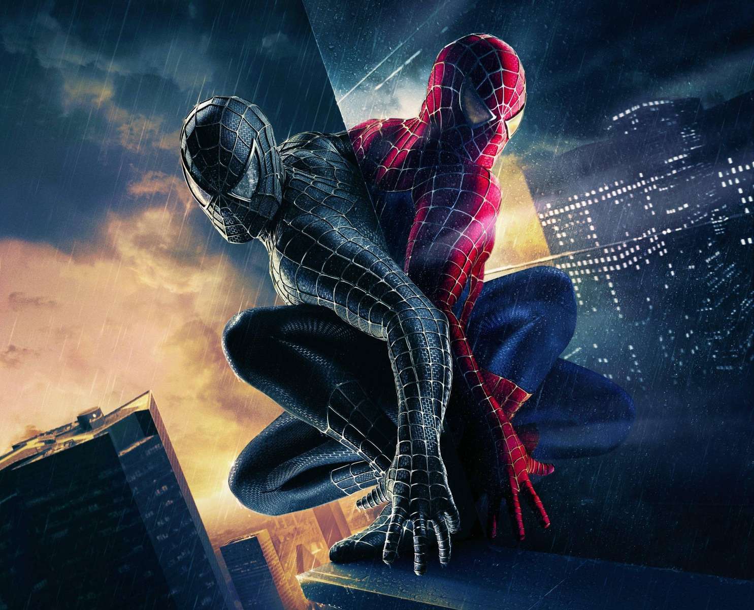 Spiderman 3 czarny kontra czerwony puzzle online