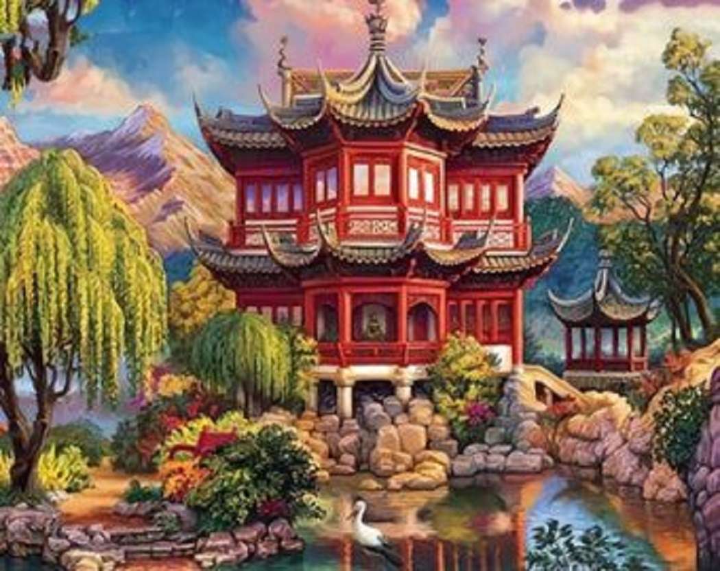 dwie pagody w dolinie puzzle online