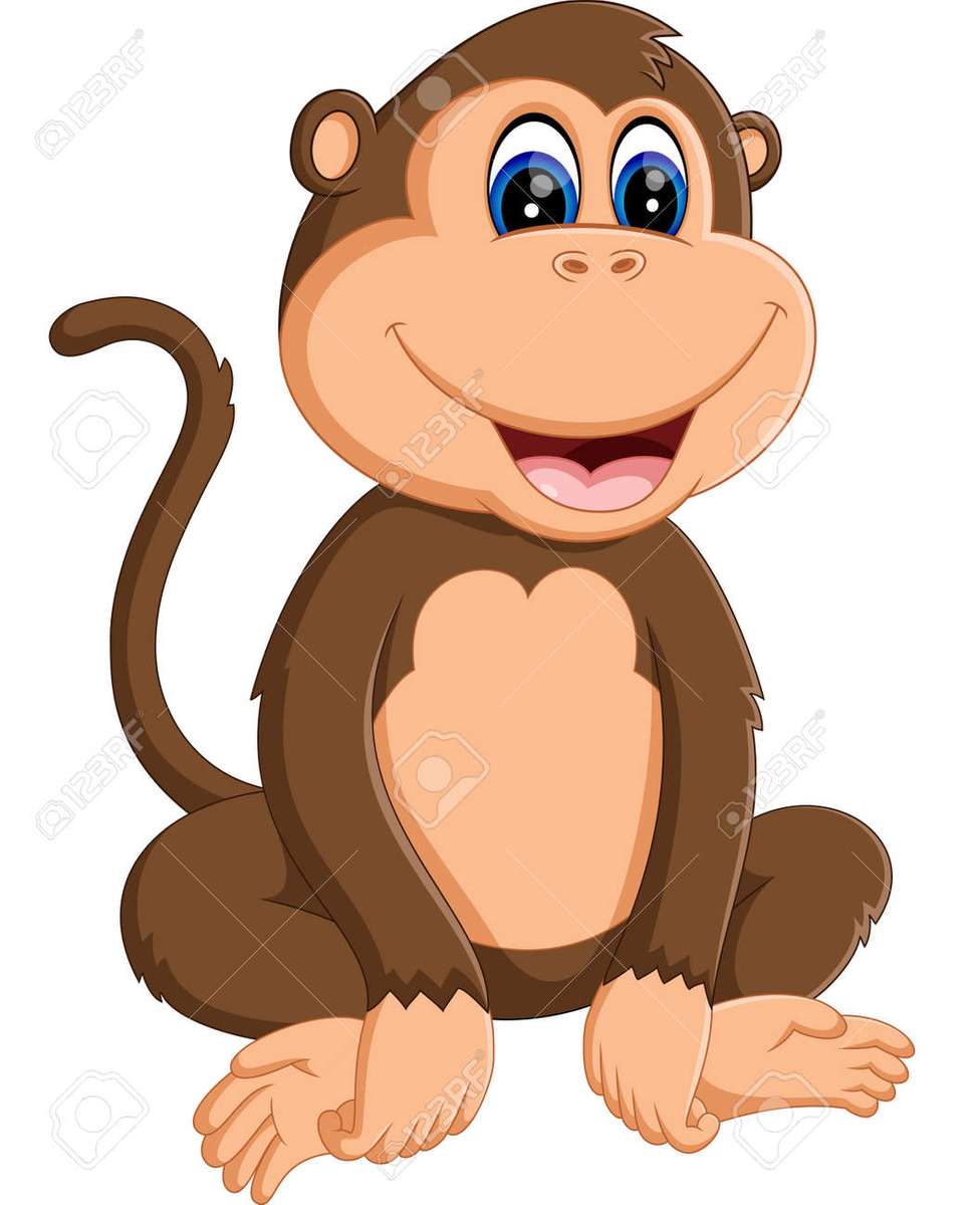 małpa jedząca banana puzzle online