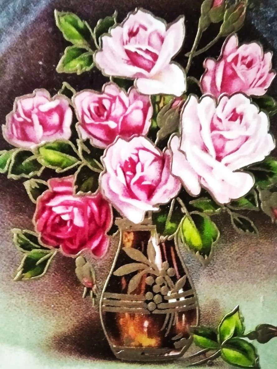 malowany wazon z kwiatami puzzle online