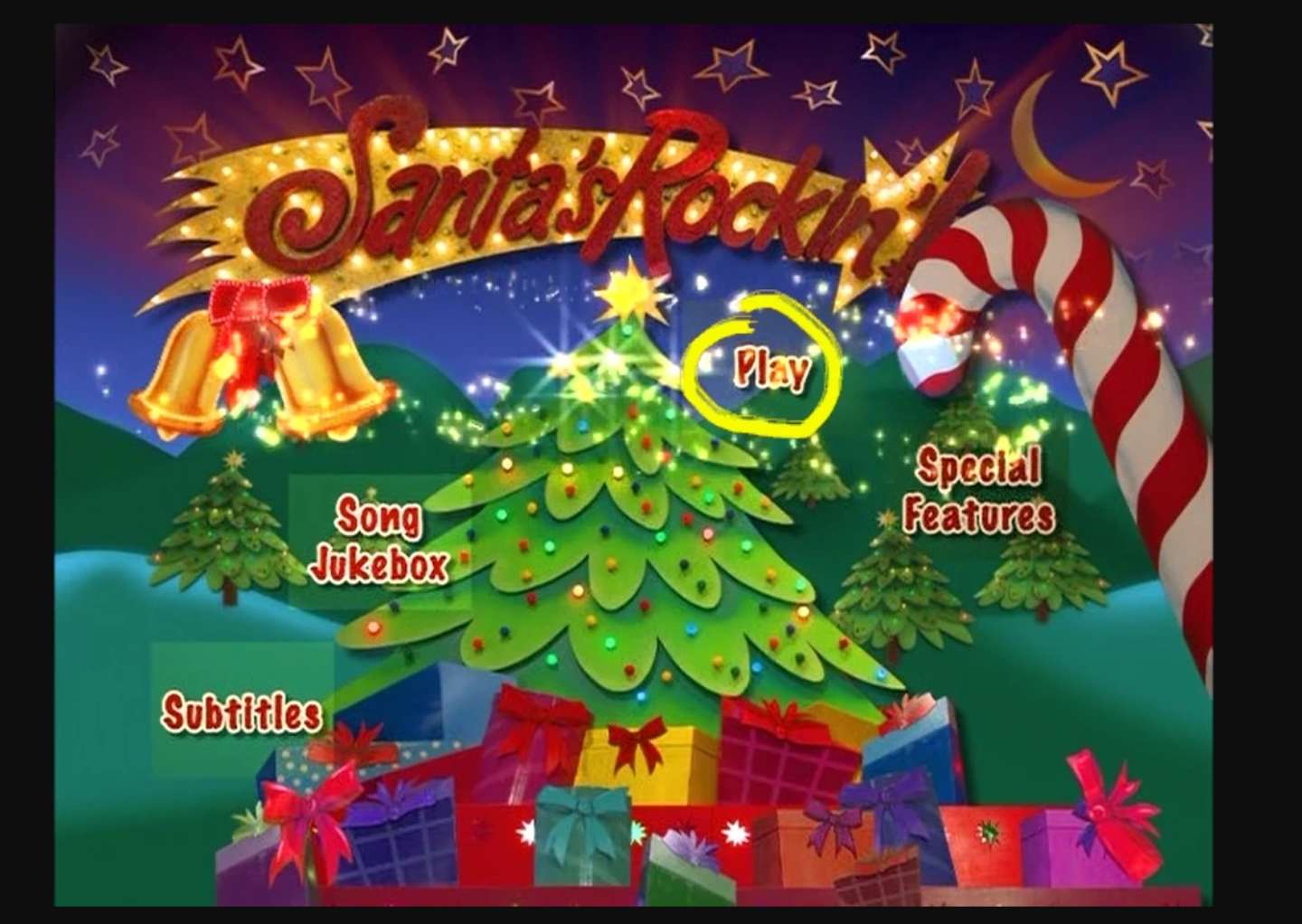 Menu DVD Santa Rockin Wiggles 2004 puzzle online