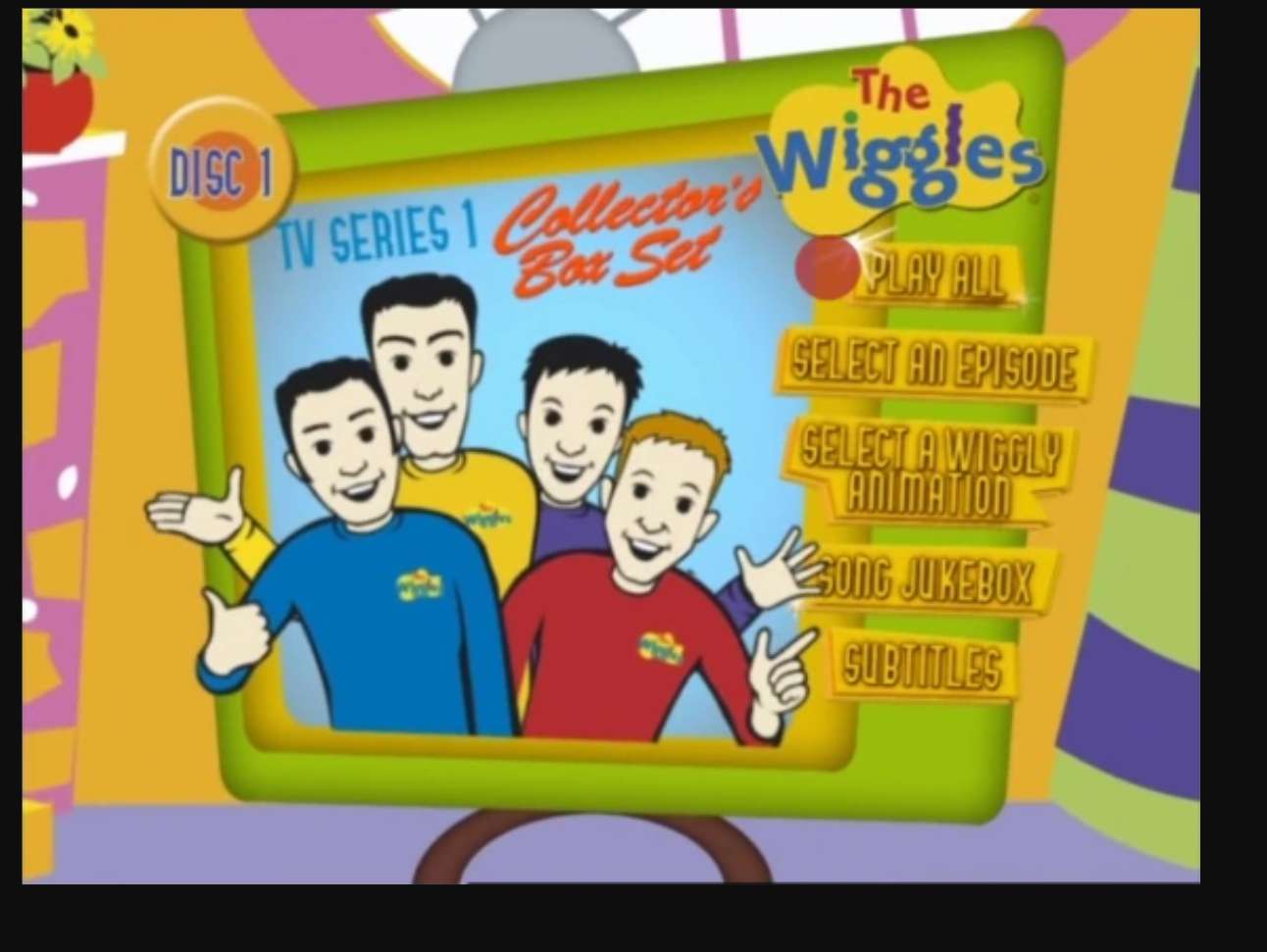 Serial telewizyjny Dysk 1 Wiggles DVD Menu puzzle online