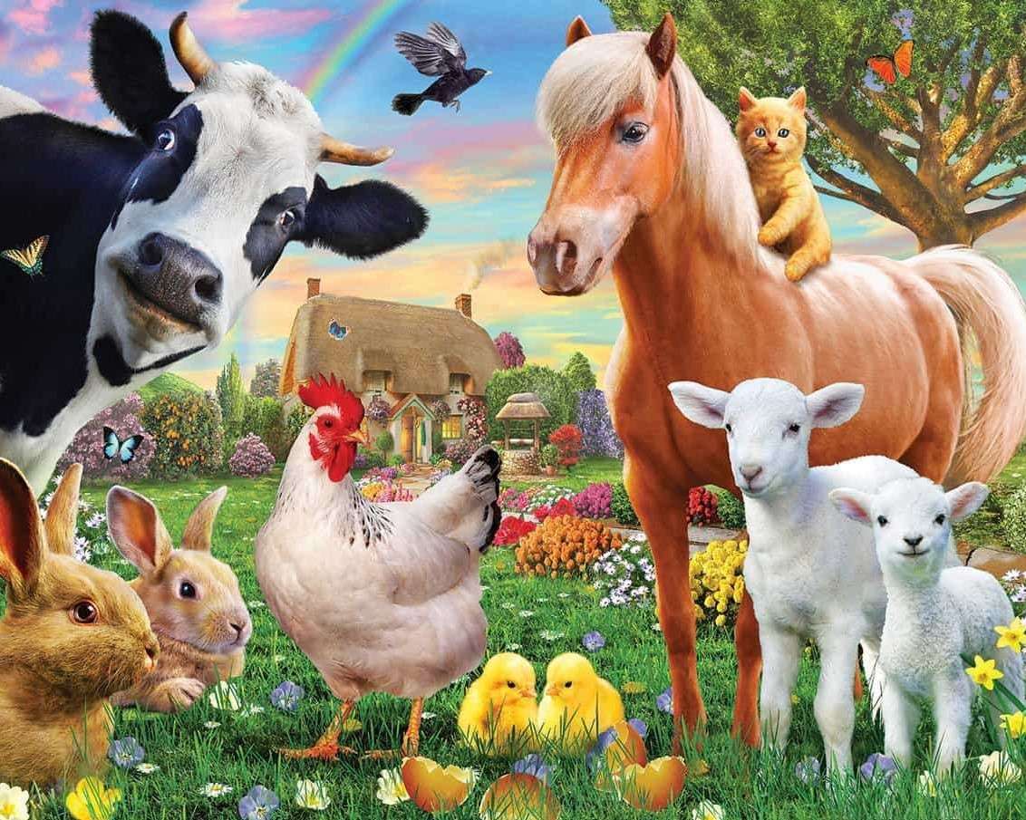 Zwierzęta hodowlane na wsi puzzle online