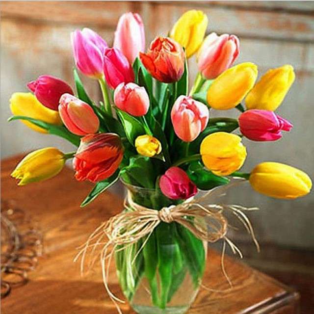 Kolorowe tulipany puzzle online