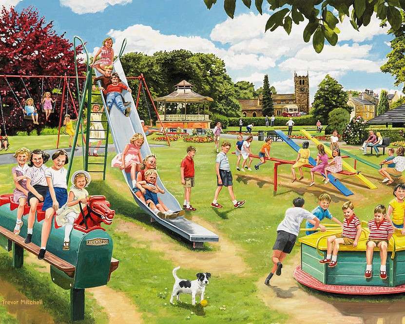 Zabawa dzieci w parku puzzle online