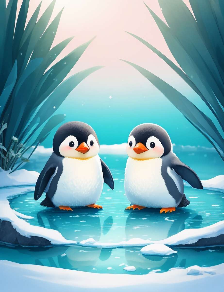 pingwiny na lodzie puzzle online