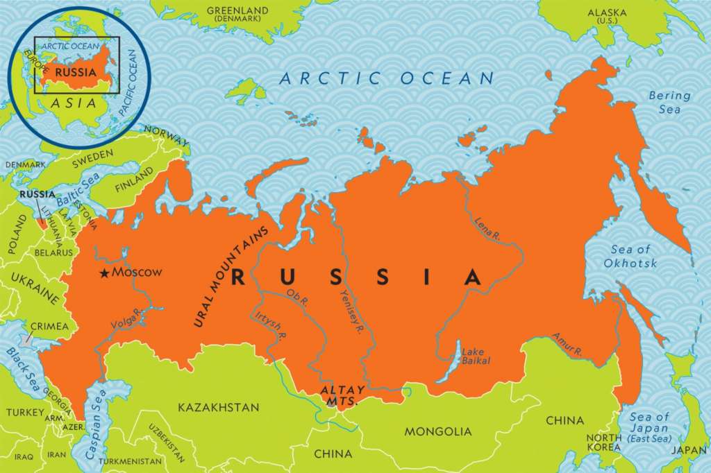 Mapa Rosji puzzle online