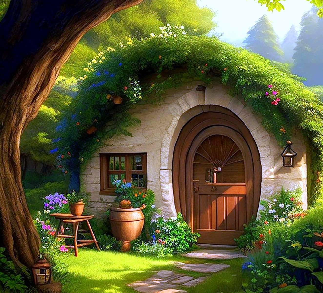 Leśna chatka Hobbita puzzle online