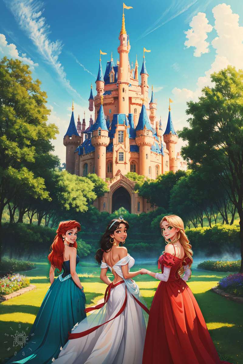 Walt Disney World Zamek i księżniczki puzzle online