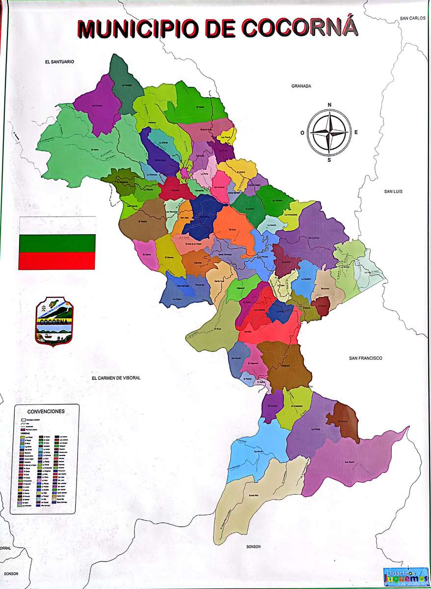 Mapa polityczna Cocorná puzzle online