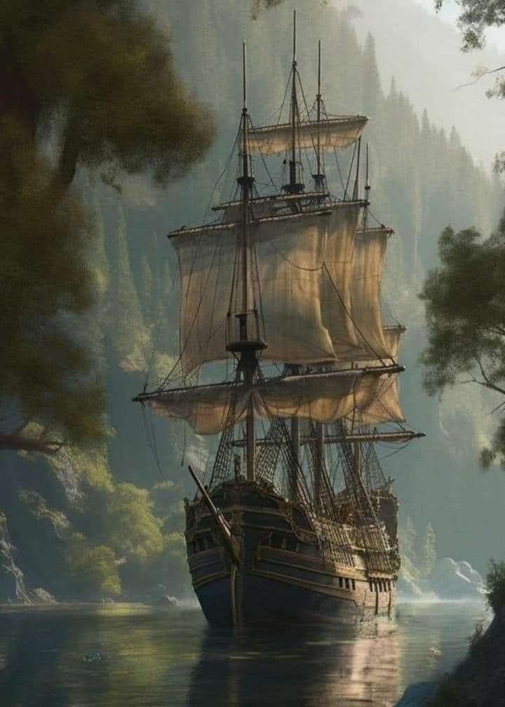 stary statek na morzu puzzle online