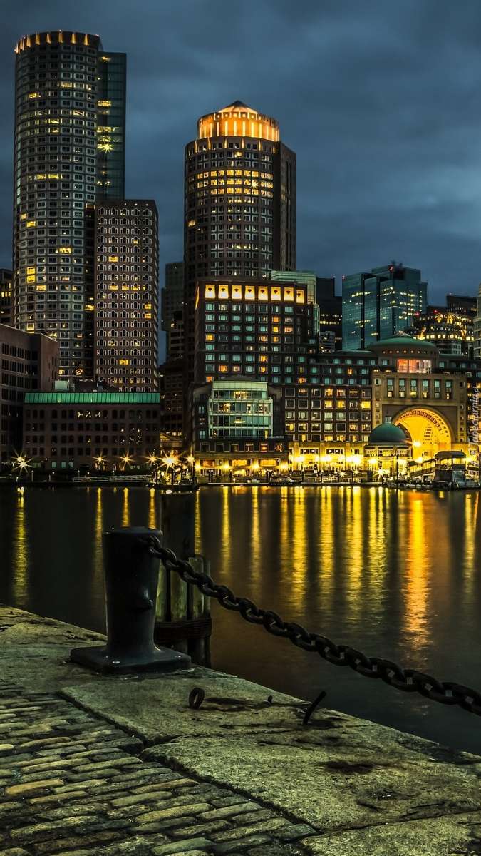 Boston nocą puzzle online