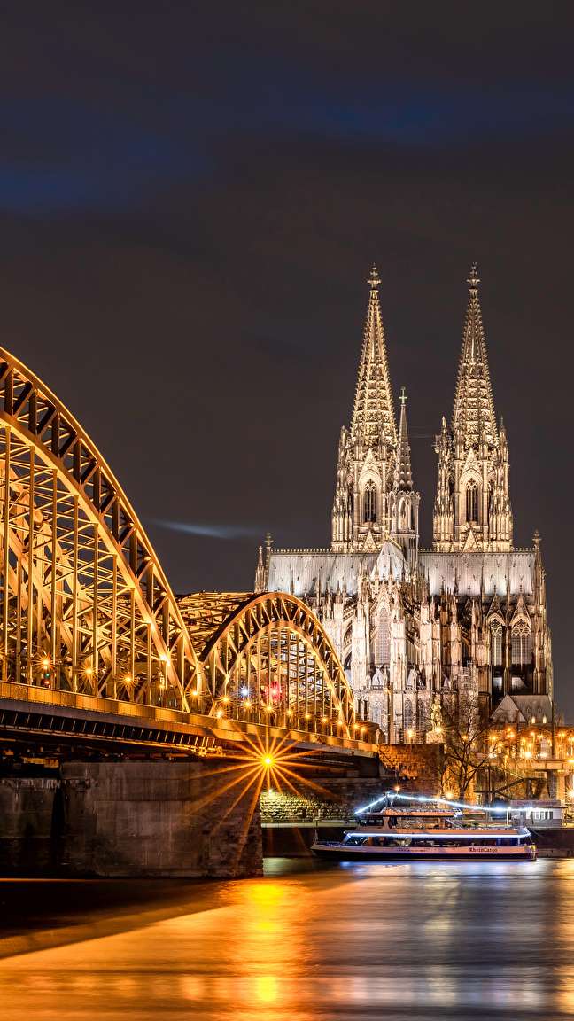 most Hohenzollernów i katedraw Kolonii puzzle online