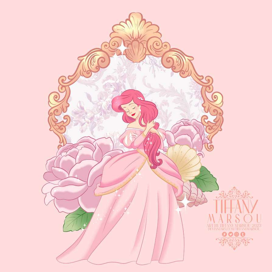 Różowa suknia Ariel puzzle online