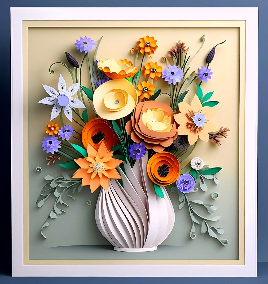 Kwiaty w wazonie (obraz) puzzle online