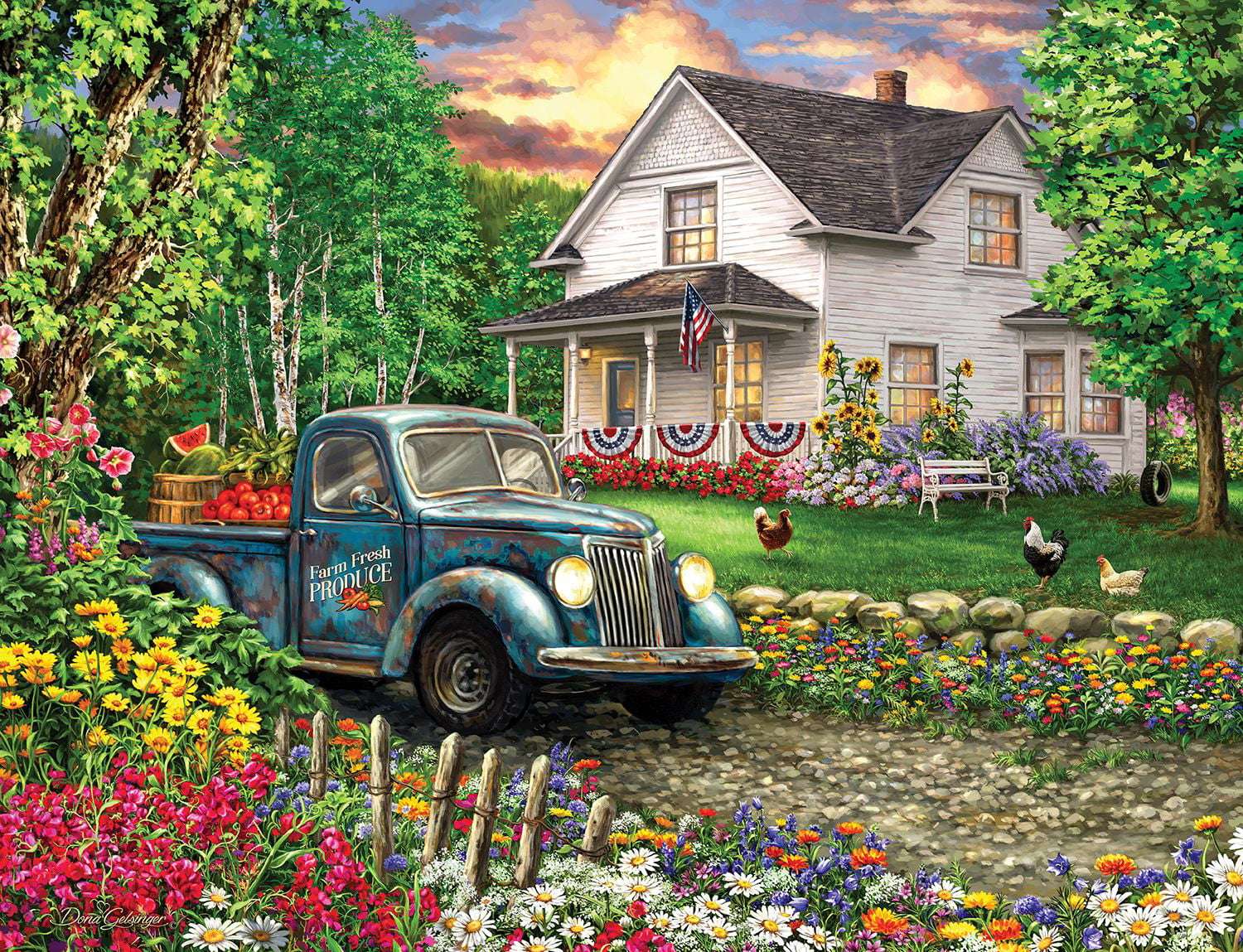 Dom pełen kwiatów puzzle online