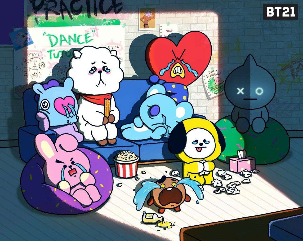 Wieczór filmowy BT21 puzzle online