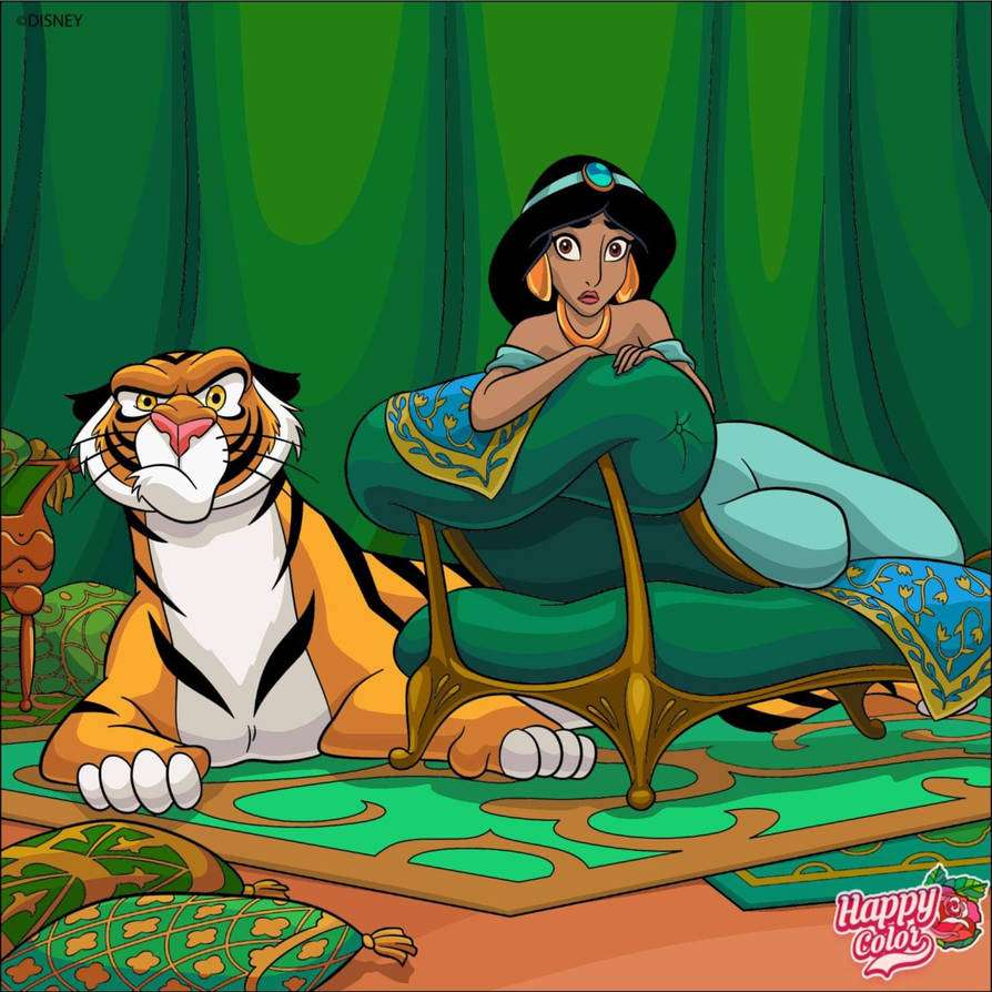 Księżniczka Jasmine i Rajah puzzle online