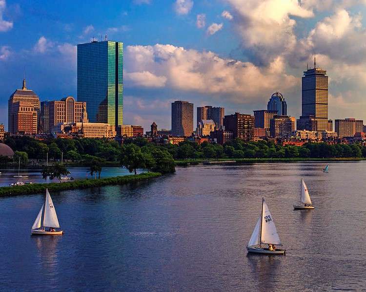 Boston nad zatoką Massachusetts. puzzle online