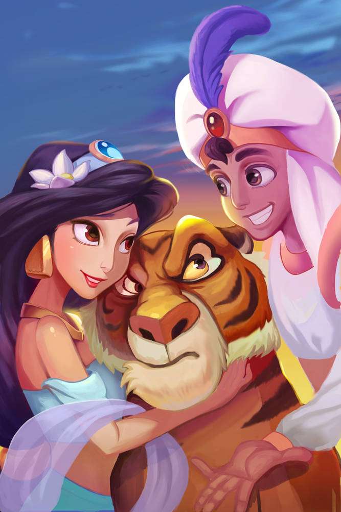 Książę Ali i księżniczka Jasmine puzzle online
