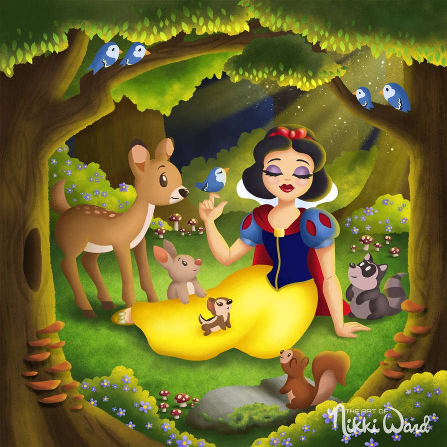 Królewna Śnieżka w lesie puzzle online