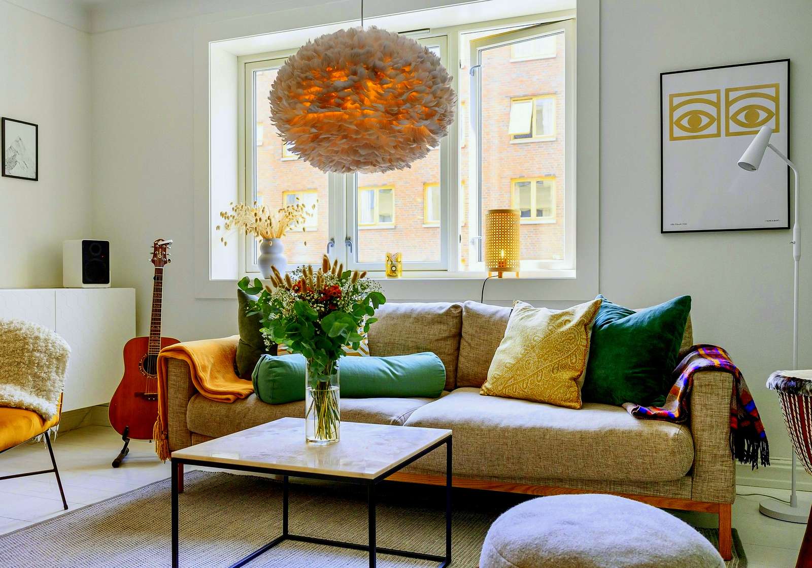 Nowoczesny living-room w mieszkaniu w bloku puzzle online