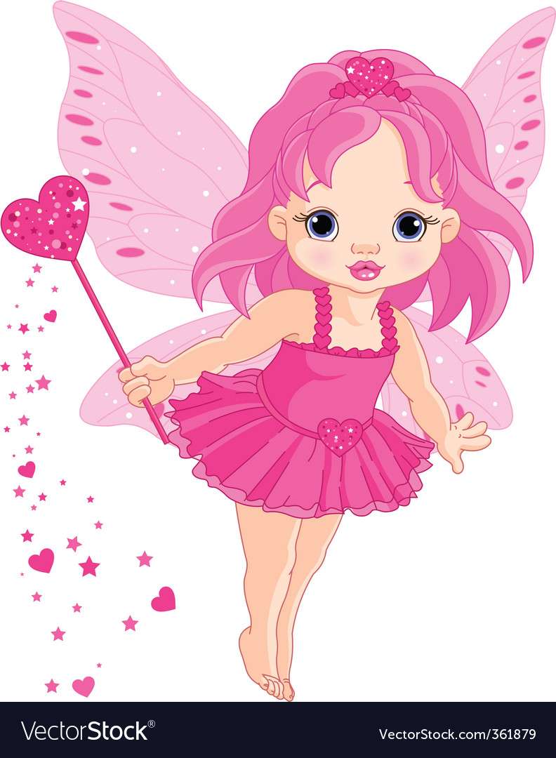 Cute little baby love fairy vector image puzzle online