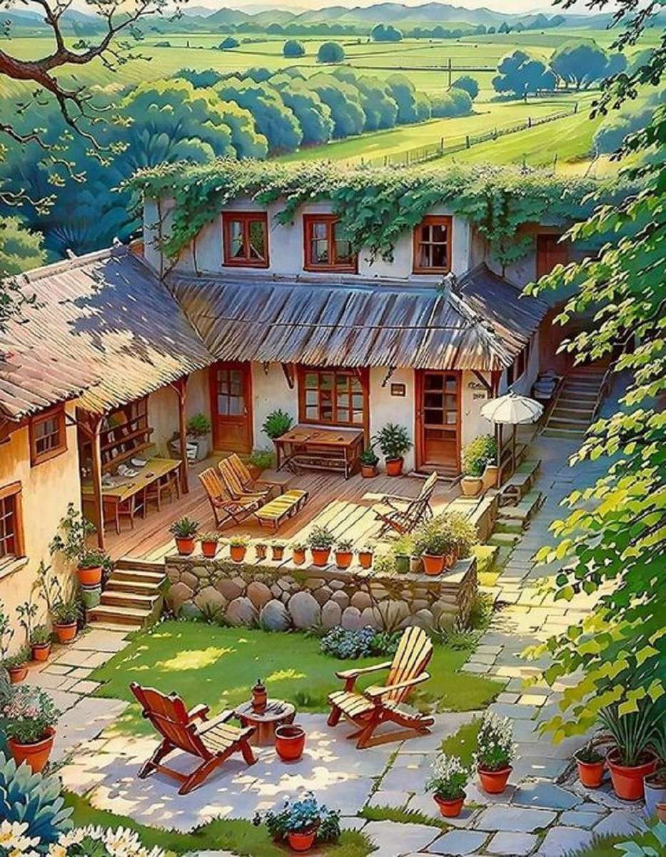 Piękny wiejski dom puzzle online