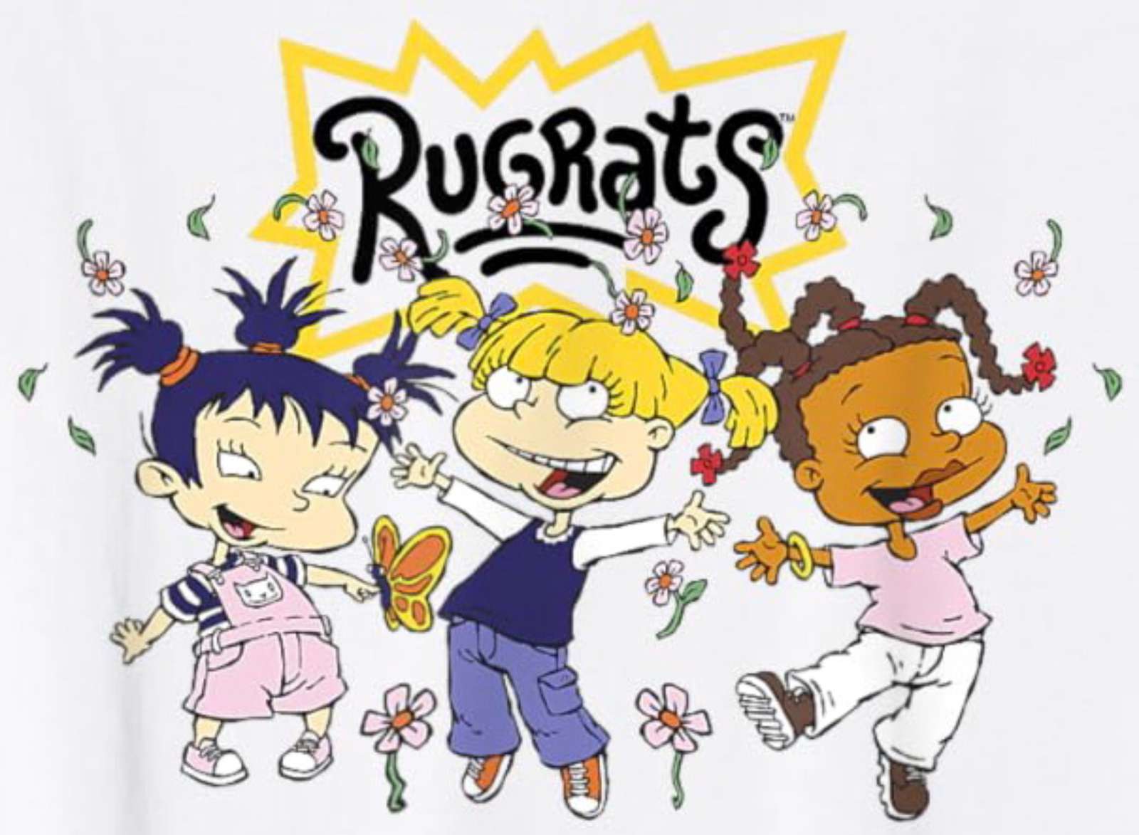 Grupa Rugrats Girl pada deszcz kwiatów puzzle online