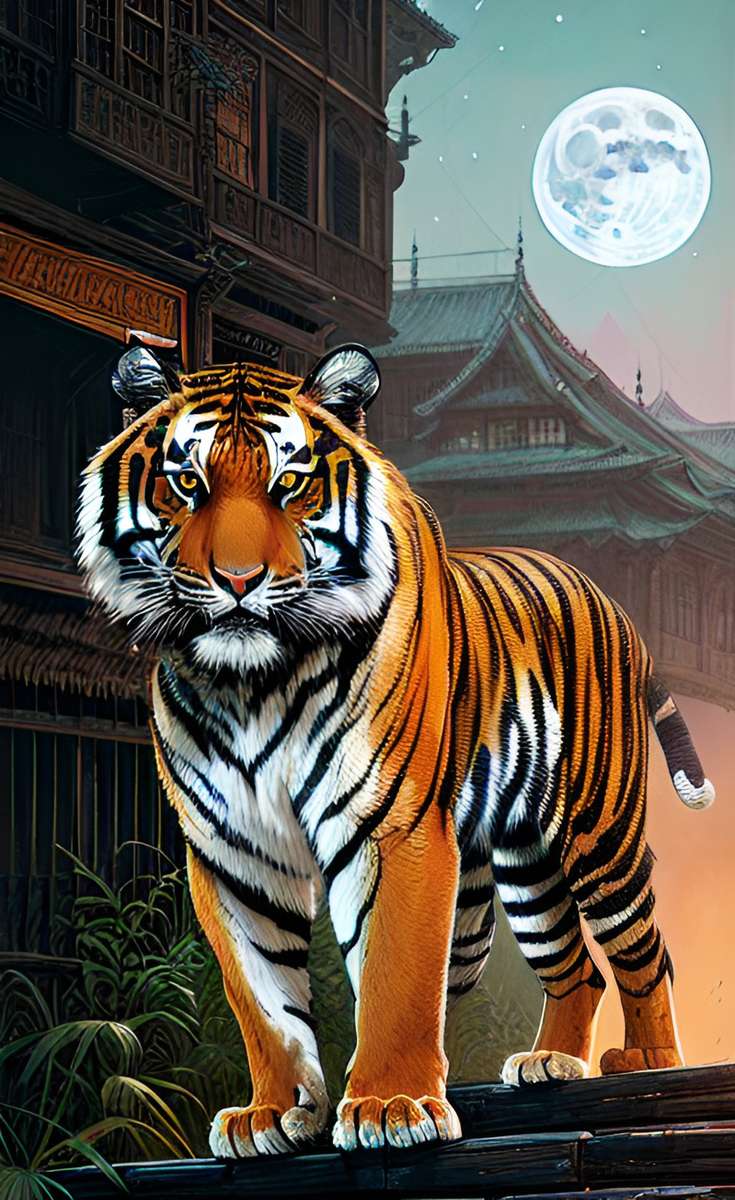 Tygrys na chińskiej wsi puzzle online