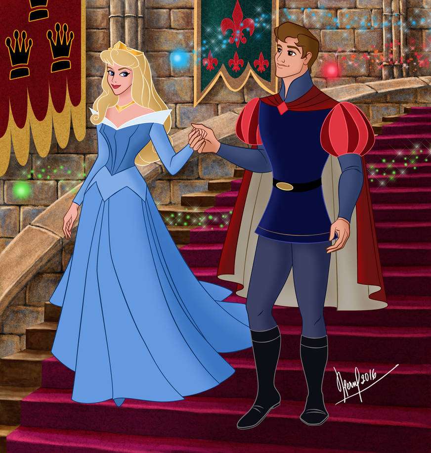 Księżniczka Aurora i Książę Filip puzzle online