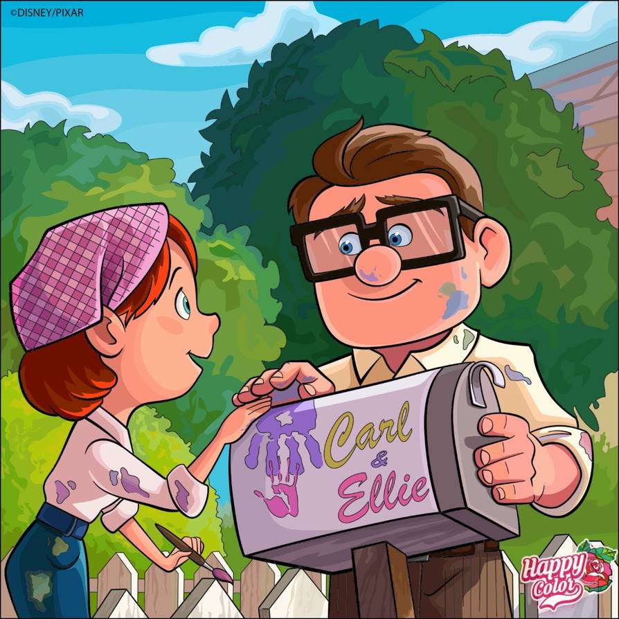 Carl i Ellie malują swoją skrzynkę pocztową puzzle online