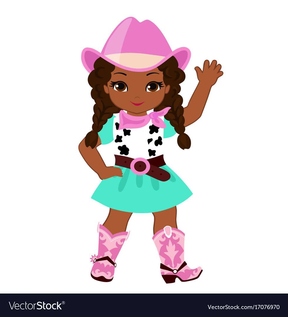 Beautiful cowgirl vector image puzzle online