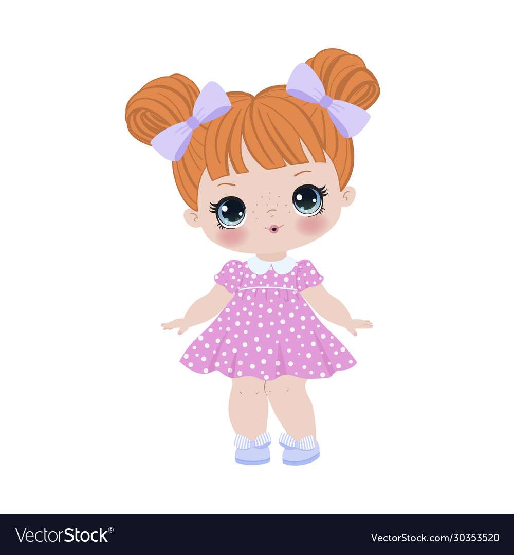 Cute little girl cartoon vector image puzzle online