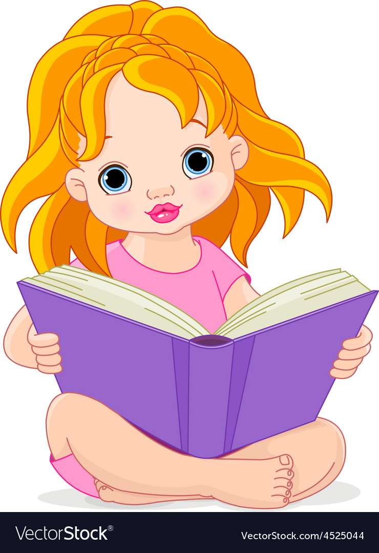 Reading girl vector image puzzle online