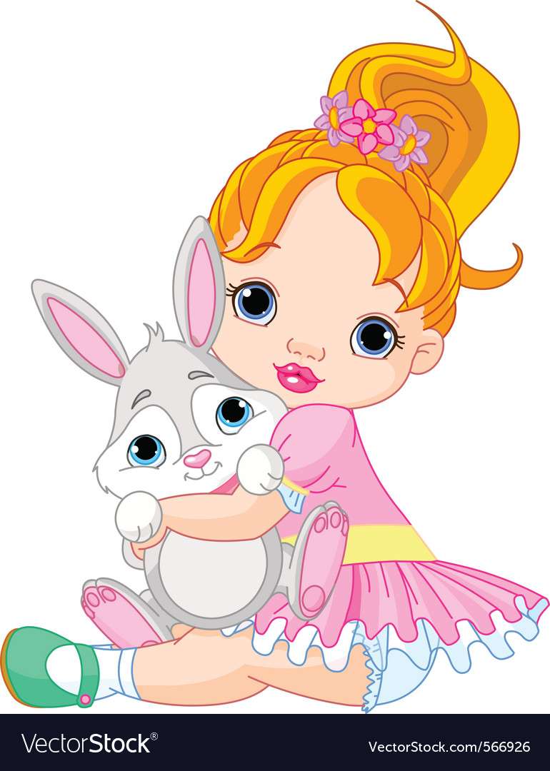 Cute little girl vector image puzzle online