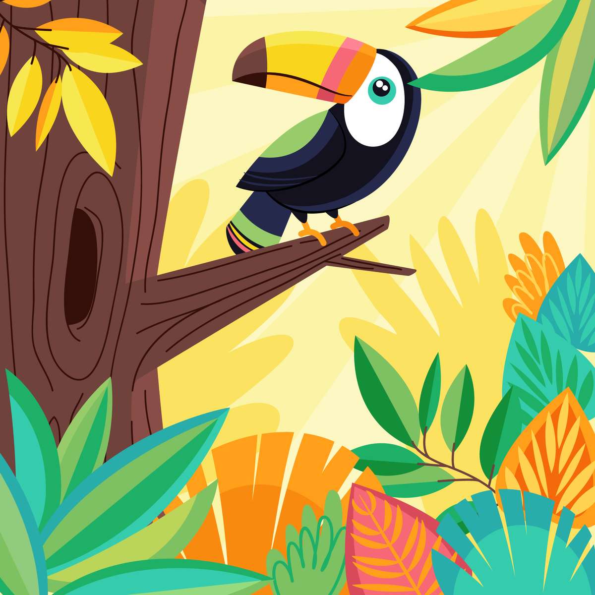 tukan na drzewie puzzle online