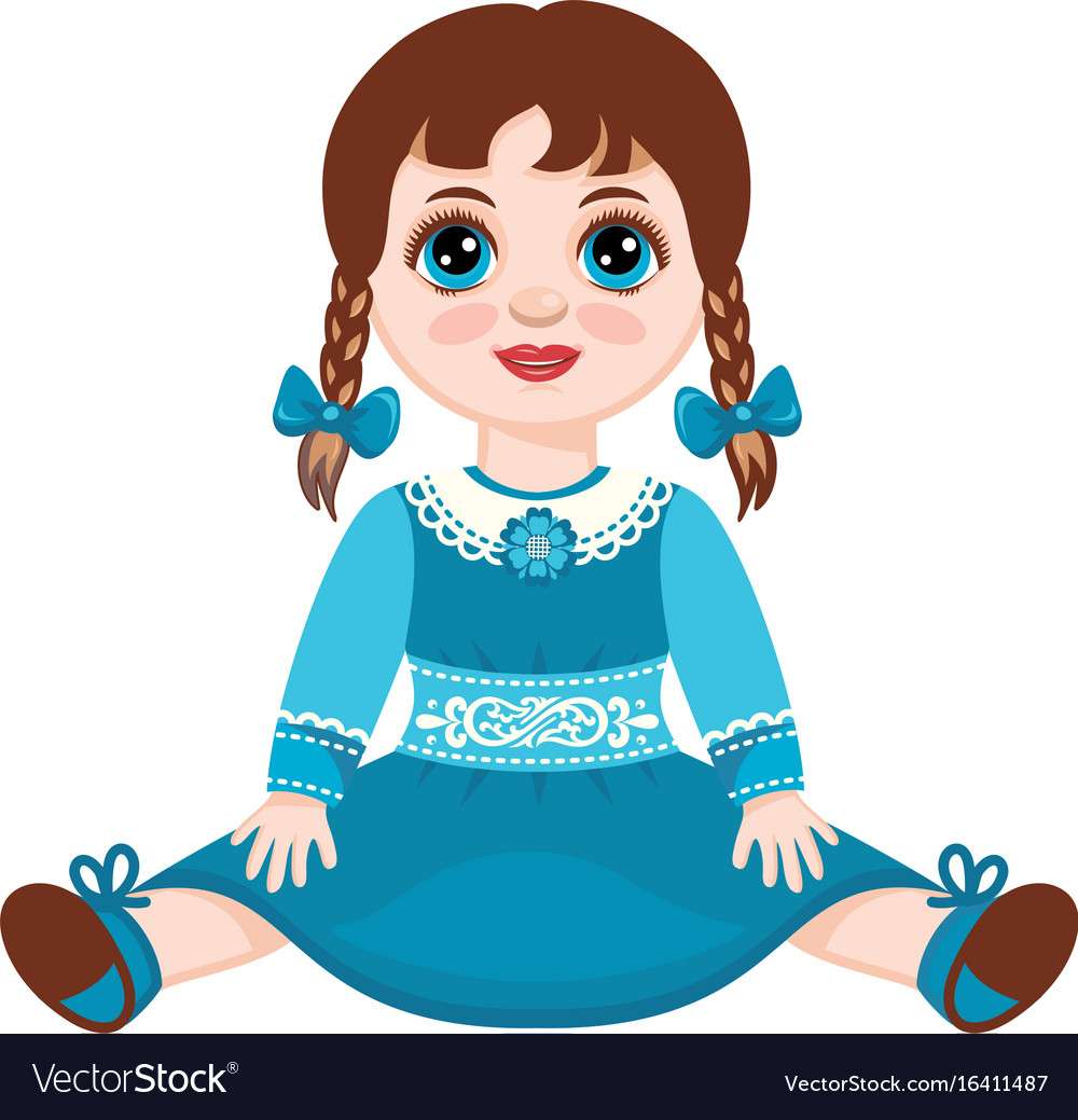 Doll children toy vector image puzzle online