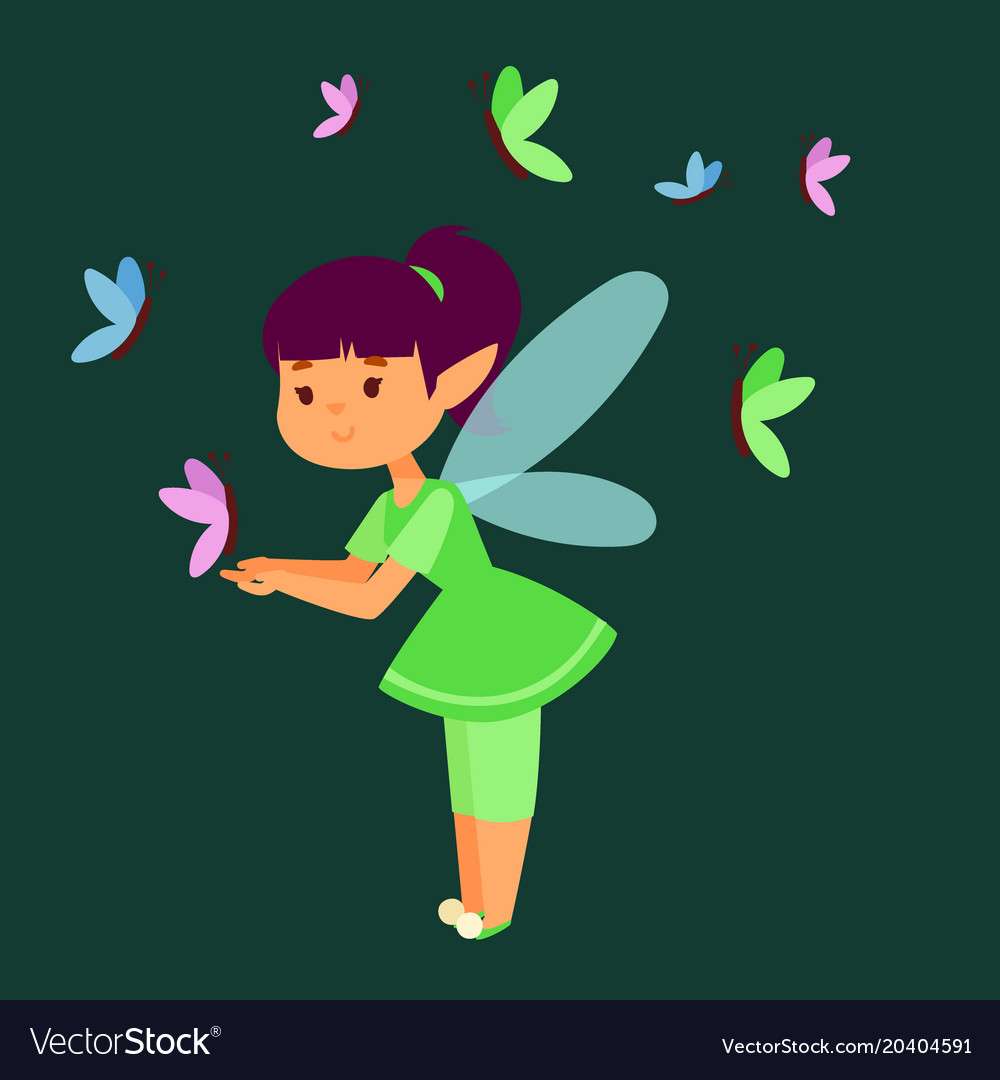 Fairy princess girl character cute vector image puzzle online