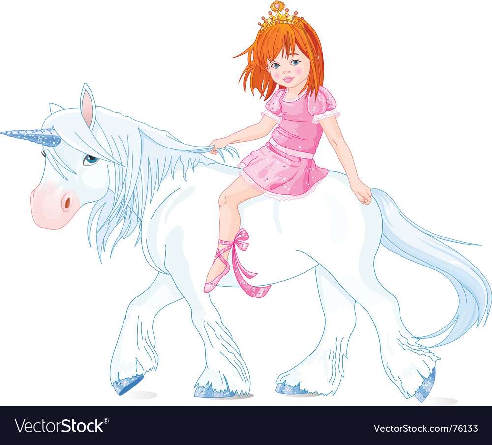 Princess on unicorn vector image puzzle online