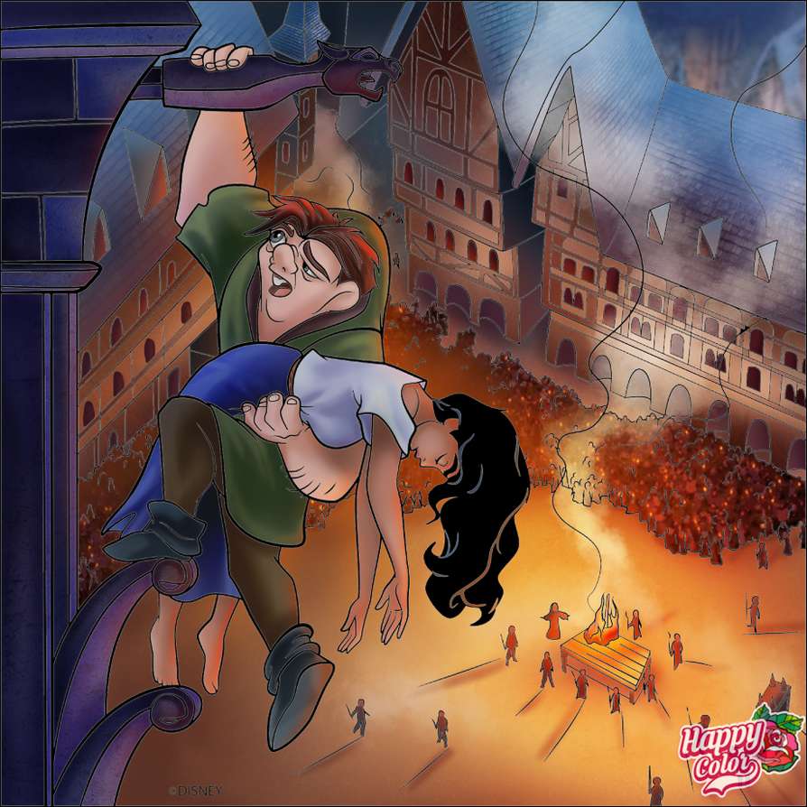 Quasimodo ratuje Esmeraldę puzzle online